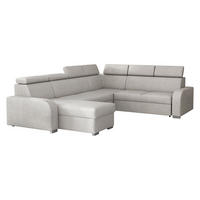 WOHNLANDSCHAFT Oslo 2rR2pLC - Silberfarben/Hellgrau, Holz/Kunststoff (315/85/250cm) - MIRJAN24