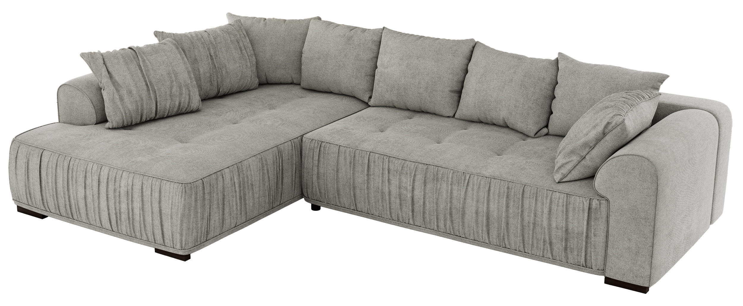 ECKSOFA ORTA Hellgrau Stukture - Links - Hellgrau/Schwarz, Textil (325/200cm) - MKS