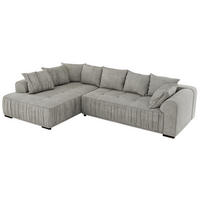 ECKSOFA ORTA Hellgrau Stukture - Links - Hellgrau/Schwarz, Textil (325/200cm) - MKS
