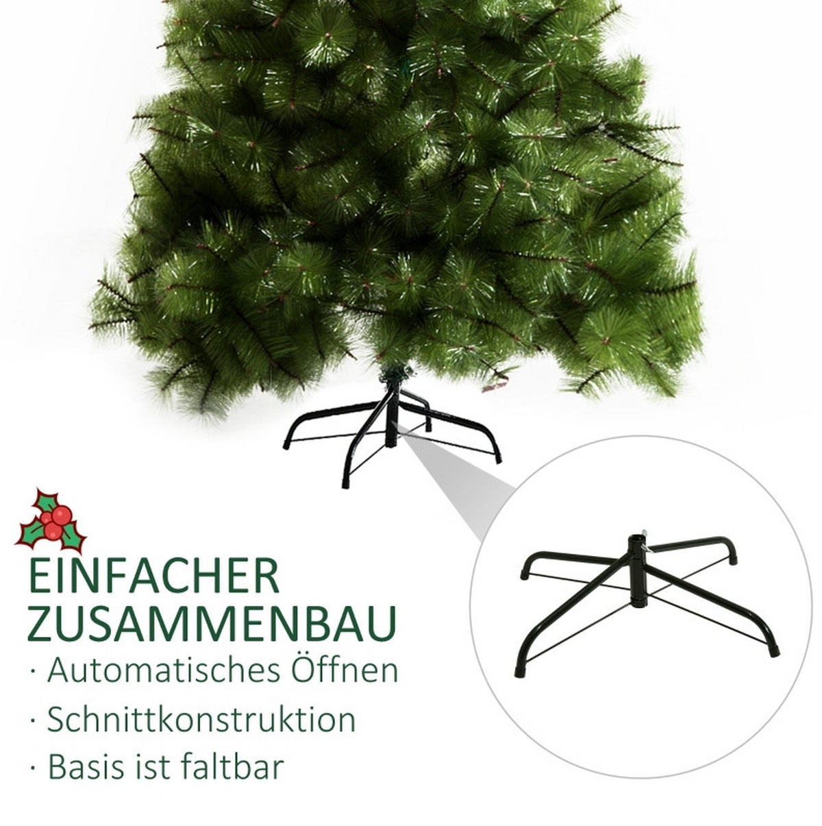WEIHNACHTSBÄUME 90/90/210 cm grün aus Metall mit 505 Spitzen - Grün, Metall (210cm) - OKWISH