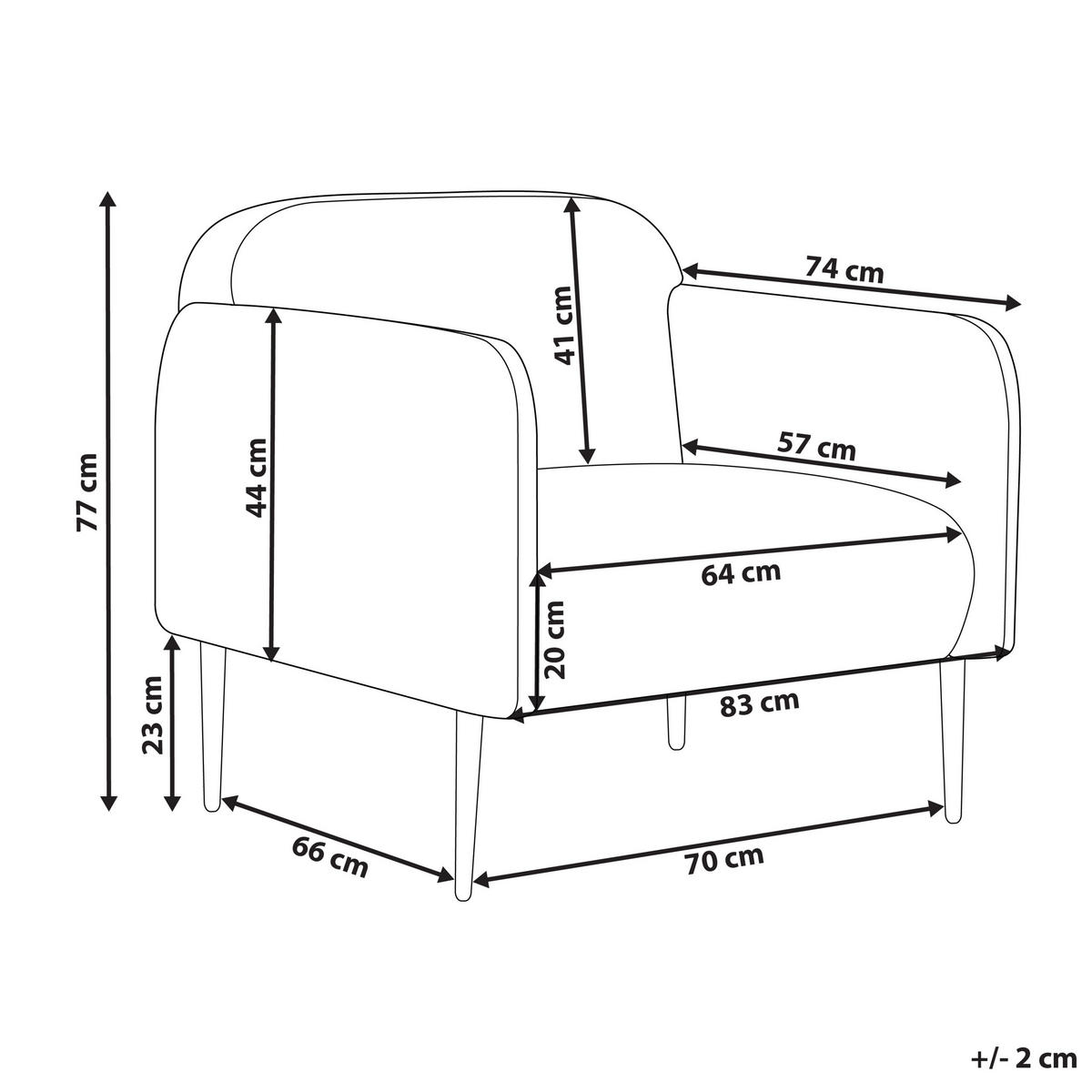 SESSEL Leinen hellgrün/schwarz Stouby - Schwarz/Grün, Textil (83/77/74cm) - Beliani