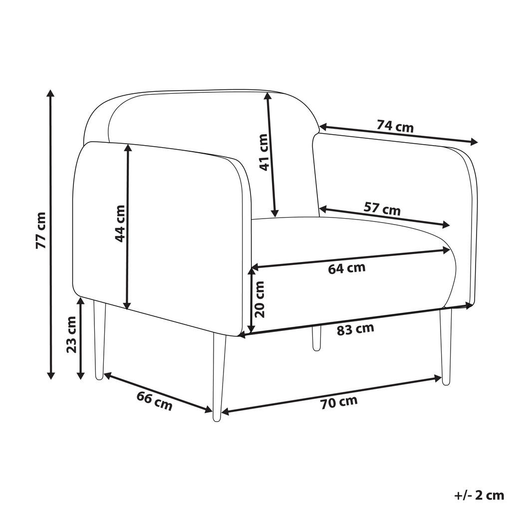 Thumbnail - Beliani Sessel, Grau, Schwarz, Textil, 1-Sitzer, 83x77x74 cm, Wohnzimmer, Sessel, Polstersessel
