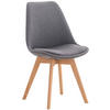 STUHL Stoff grau - Eukalyptusholzfarben/Grau, Holz/Textil (49/83/50cm) - CLP