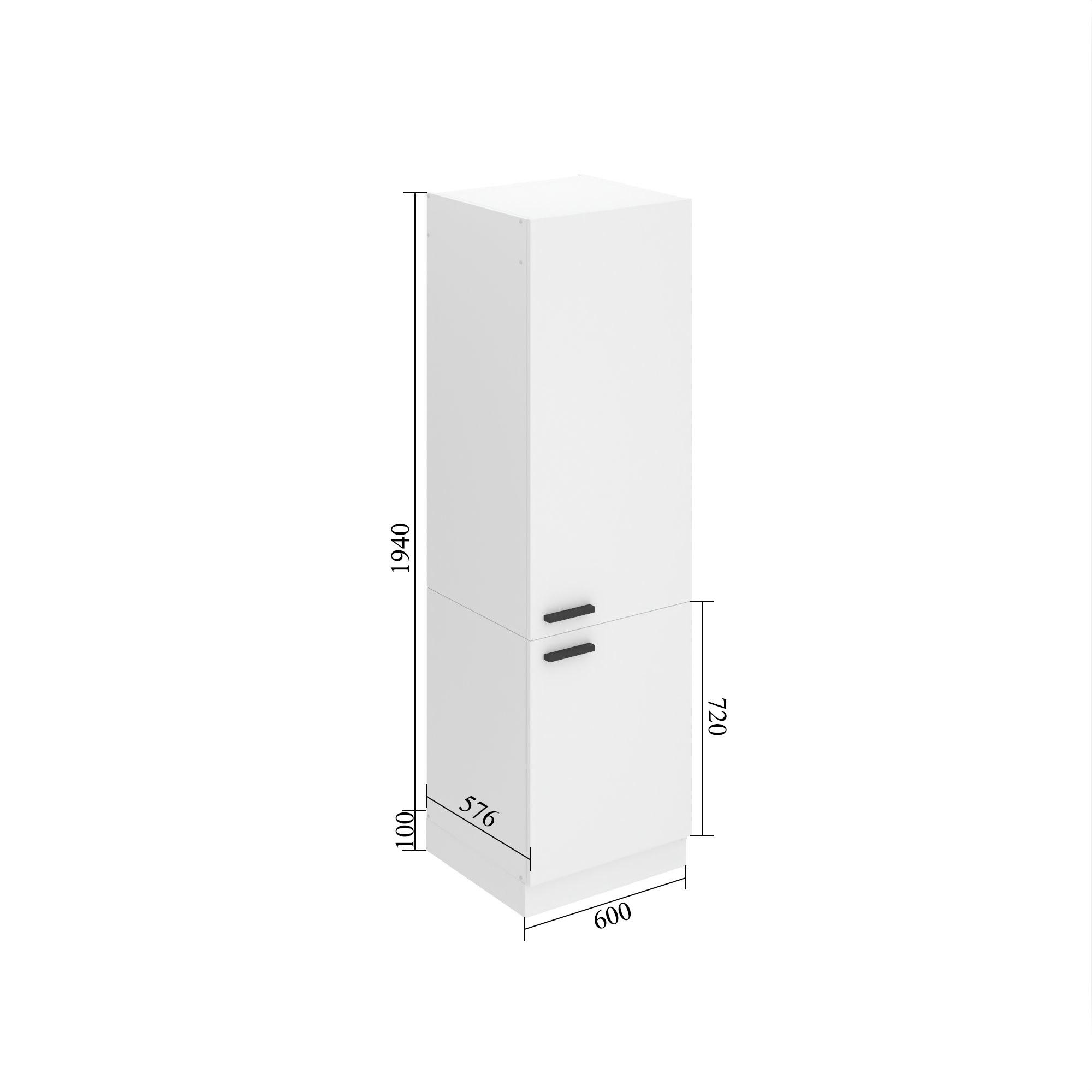 HOCHSCHRANK Küche SSL 60x204 cm, mit 2 Türen, Wotan-Eiche - Braun, Holz (60/204/57.6cm) - B BELINI GROUP