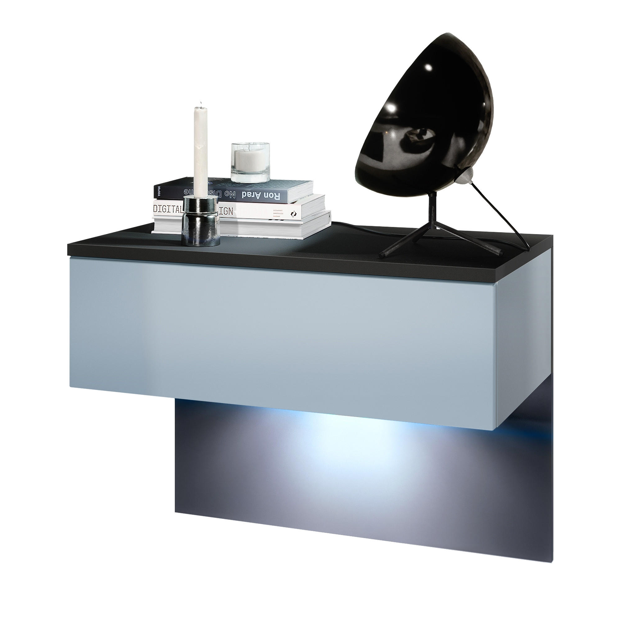 Vladon Nachttisch Pastellblau 60x46x35 cm