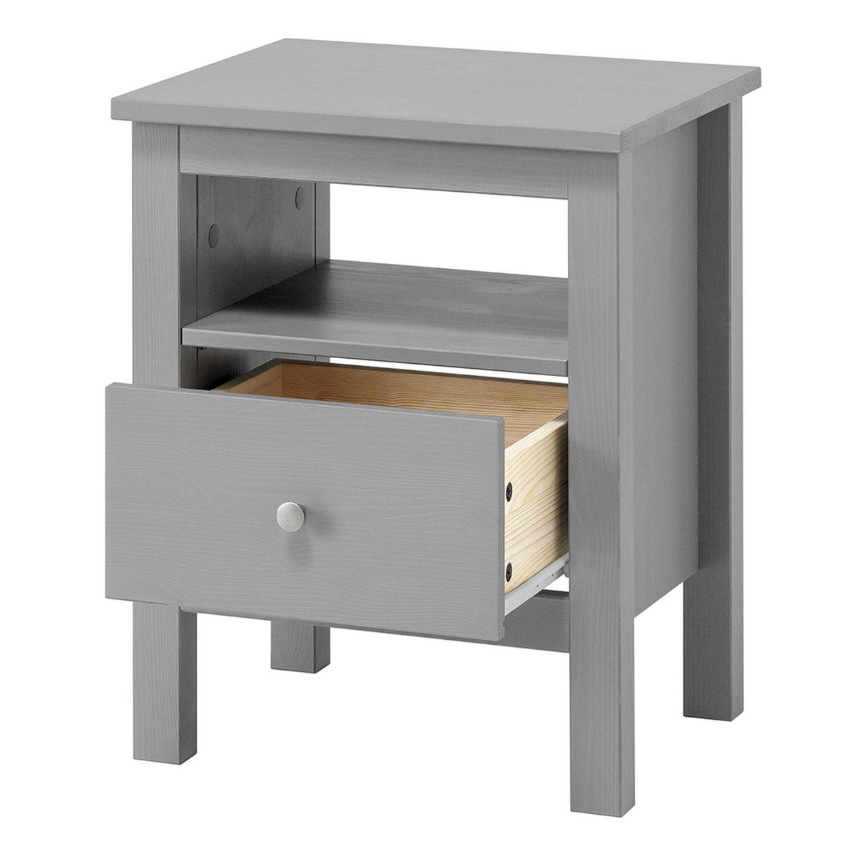 NACHTTISCH Massivholz 37/45/55 cm - Grau, Holz (45/55/37cm) - hagge home