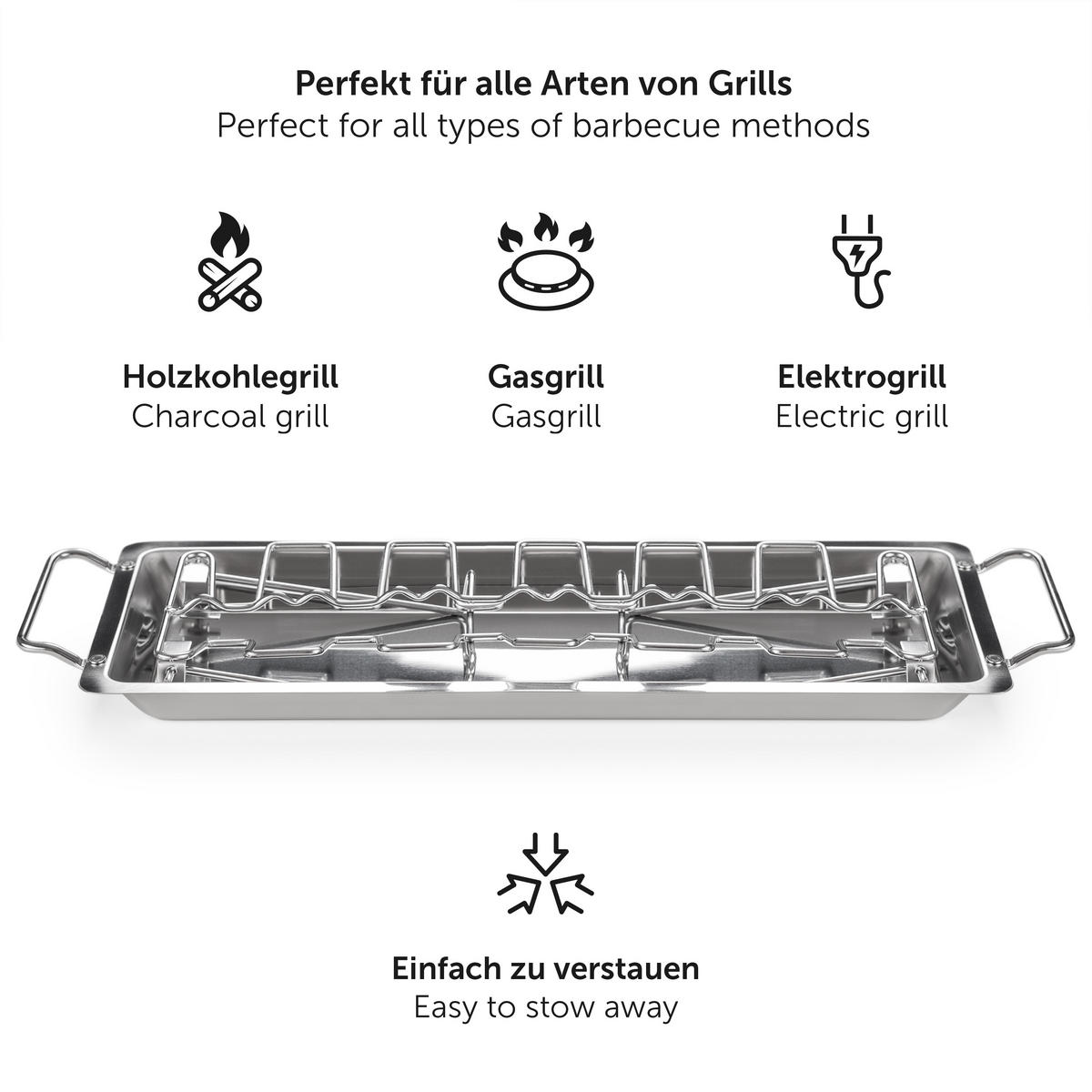 HÄHNCHENHALTER Ingmar 100 % Edelstahl - Edelstahlfarben, Metall (44.5/15/16cm) - Blumtal