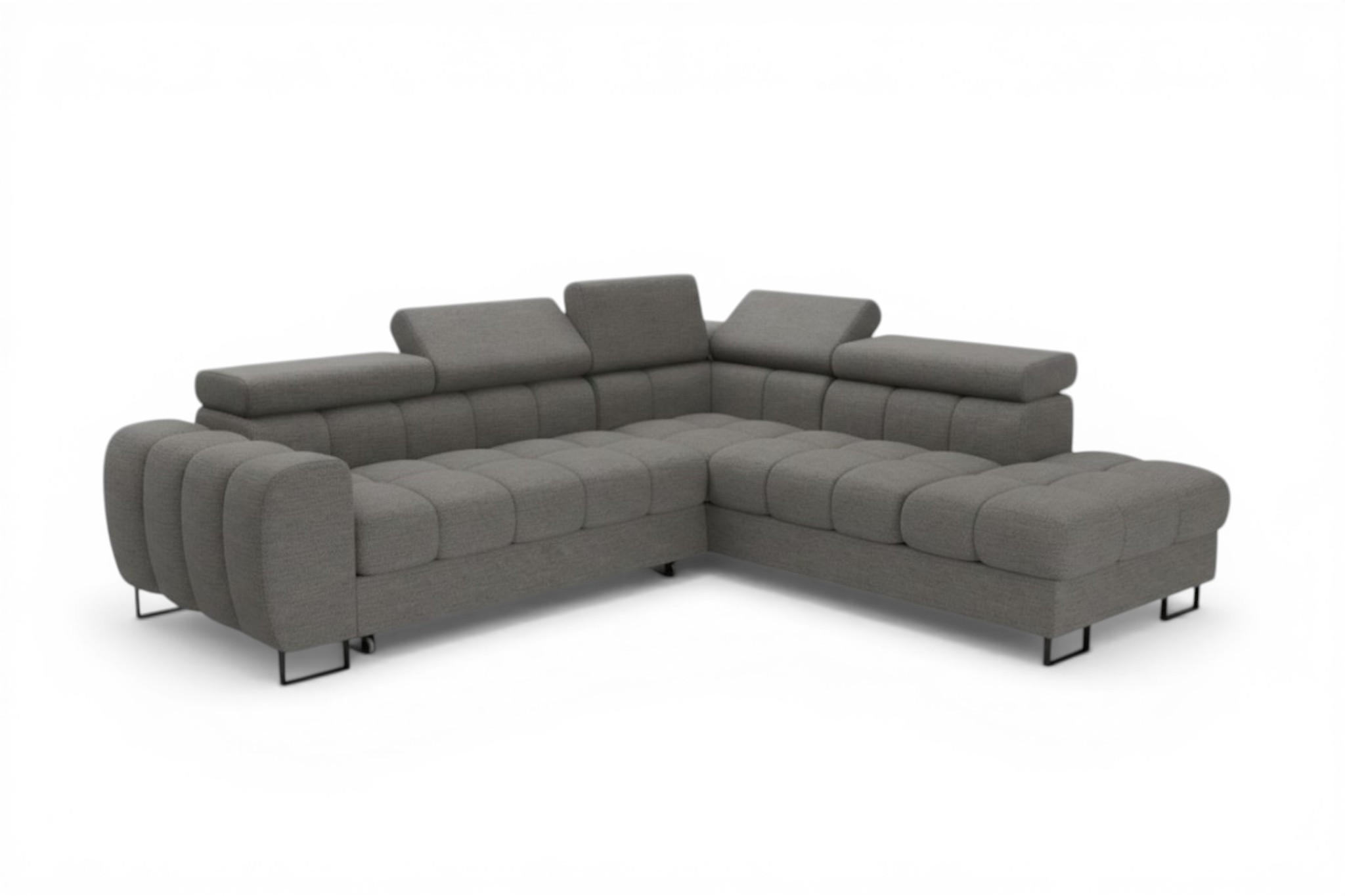 ECKSOFA Bastien Max Mit Schlaffunktion - Dunkelgrau, Holzwerkstoff/Textil (260/225cm) - Fun Möbel