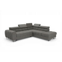 ECKSOFA Bastien Max Mit Schlaffunktion - Dunkelgrau, Holzwerkstoff/Textil (260/225cm) - Fun Möbel