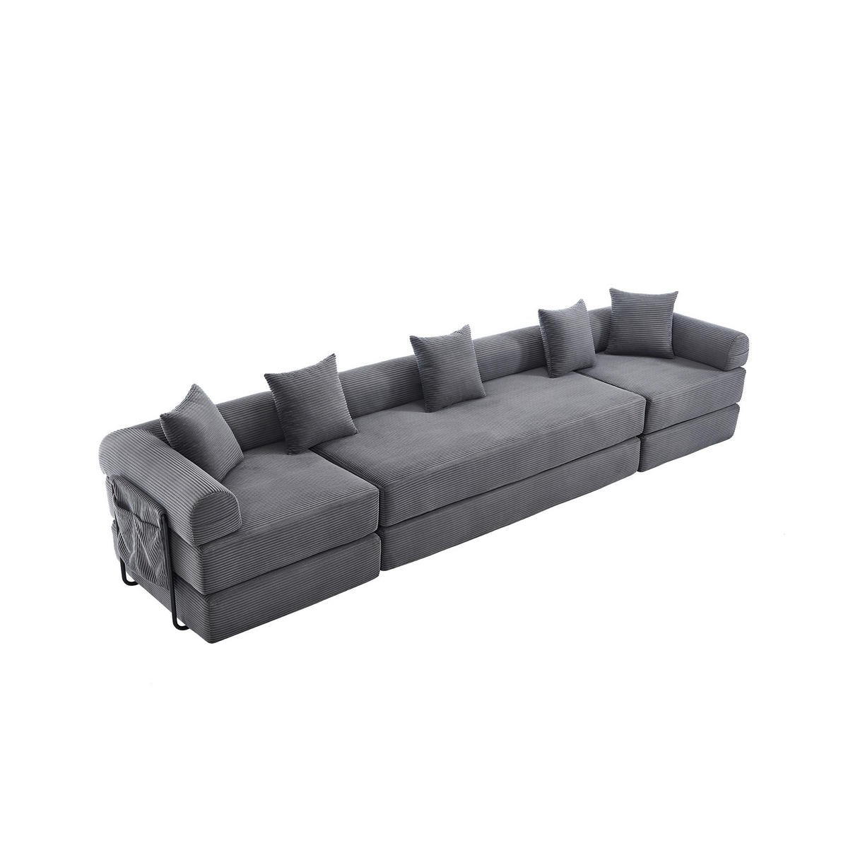 ECKSCHLAFSOFA 270/180/64 cm Dunkelgrau - Dunkelgrau, Textil (180/270cm)