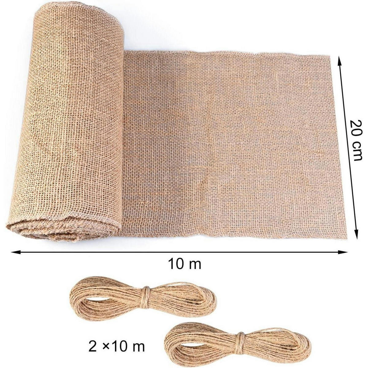 TISCHLÄUFER Jute 20 cm x 10 m Beige - Beige, Naturmaterialen (20/20/1.5cm)
