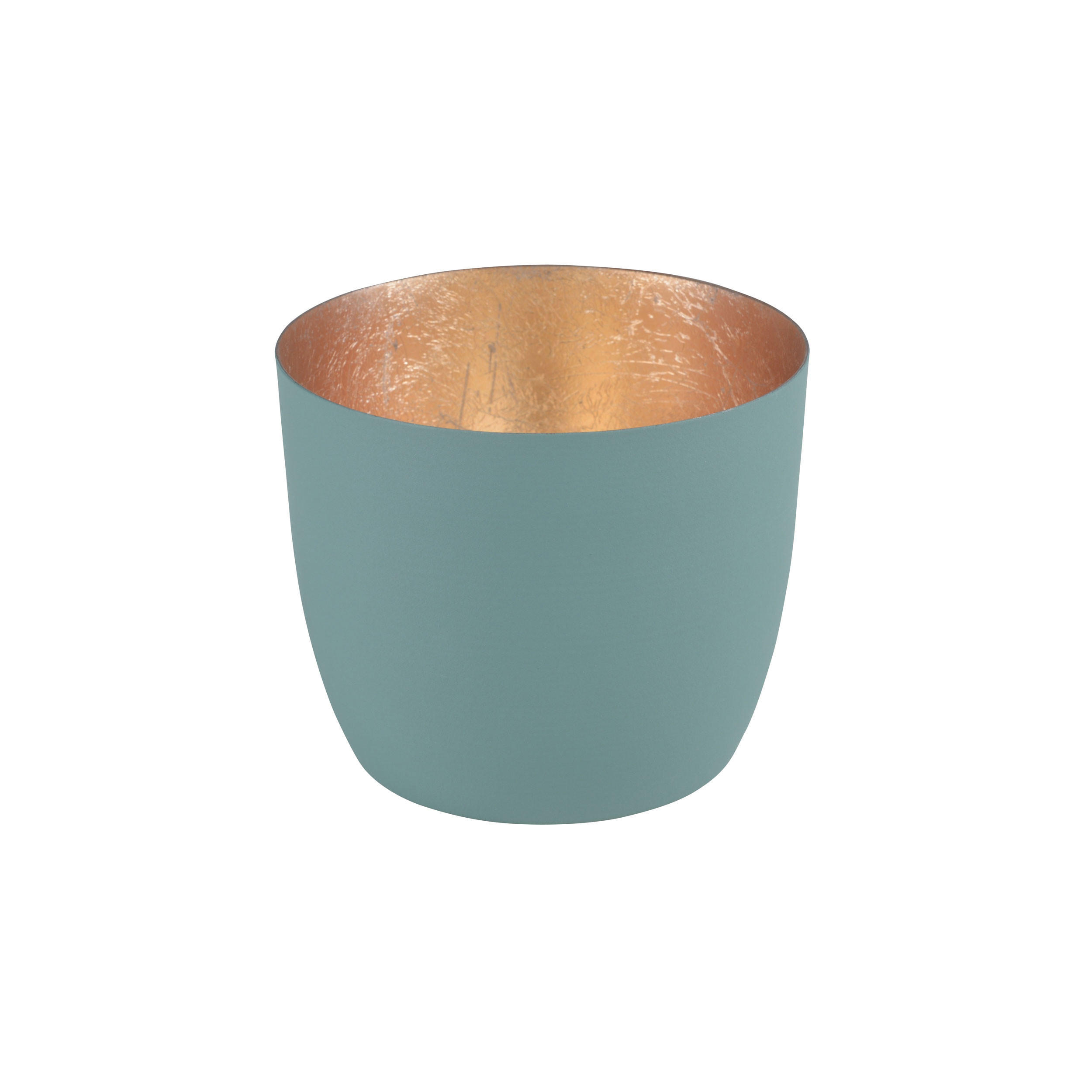 TEELICHTHALTER Madras M, Eisen, Yucca, Gold, 8.5 cm - Grün, Metall (10cm) - Gift Company