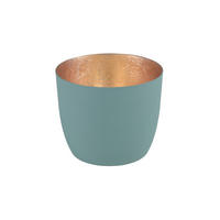 TEELICHTHALTER Madras M, Eisen, Yucca, Gold, 8.5 cm - Grün, Metall (10cm) - Gift Company