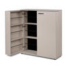 SCHUHSCHRANK Samt 100 cm, Schuhkommode aufklappbar bis 24 Paar Schuhe - Beige/Schwarz, Holzwerkstoff/Kunststoff (100/110/34cm) - Furn.Design