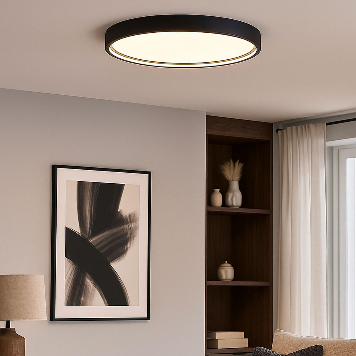LED DECKENLEUCHTE Metall Grau - Grau, Metall (45/45/4.5cm) - Wofi