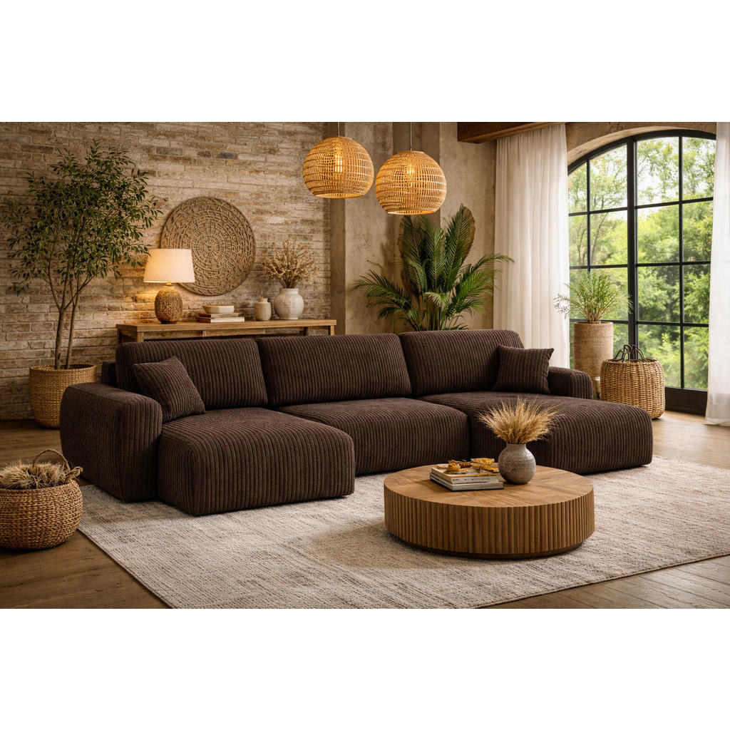 Thumbnail - Kaiser Möbel Ecksofa, Braun, Holz, 342x142 cm, Wohnzimmer, Sofas & Couches, Wohnlandschaften, Ecksofas
