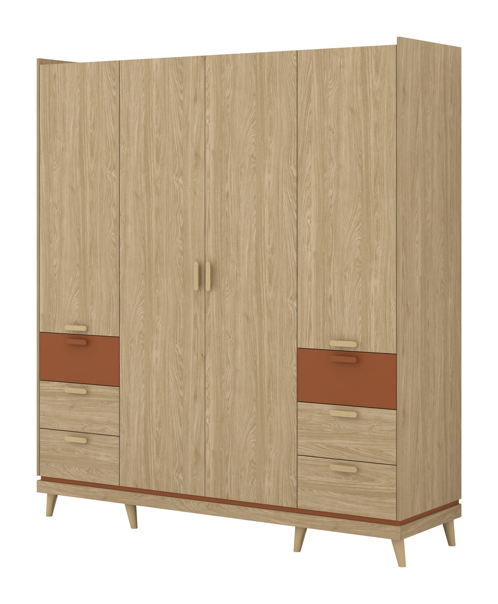 Masseno Drehtürenschrank Eiche 190x214.5x57.4 cm