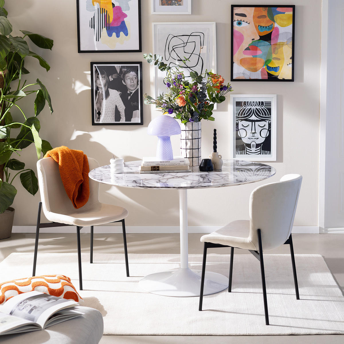 ESSTISCH - Marmor Dekor - Weiß, Holzwerkstoff (120/120/75cm) - home24