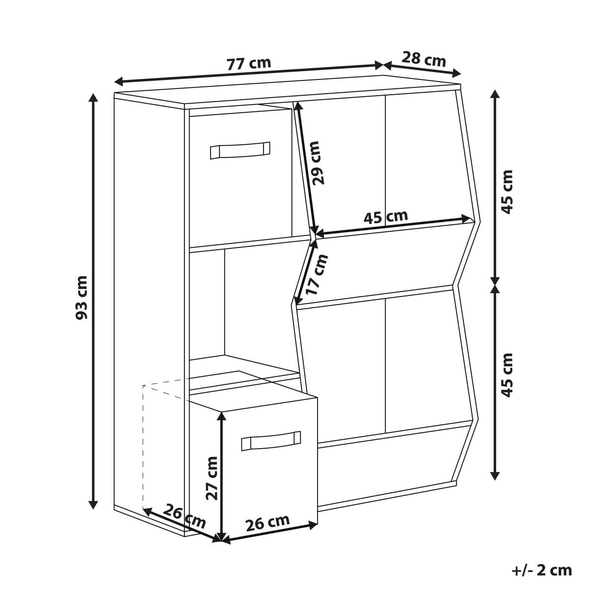 RAFT cu 3 niveluri 93 cm alb Darlot - albastru deschis/albastru, compozit lemnos (77/93/28cm) - Beliani