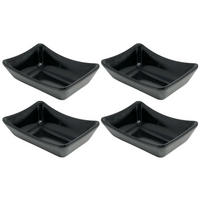 4X Dipschalen Melamin Set Schwarz 757 Snackschale Servierschale Klein Mini Saucenschälchen Soja - Schwarz, Naturmaterialien (9.3/6.7/3cm) - DanDiBo