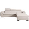 ECKSCHLAFSOFA Coco mit verstellbare Kopfstützen, beige, rechts - Beige, Textil (273/191cm) - Beautysofa