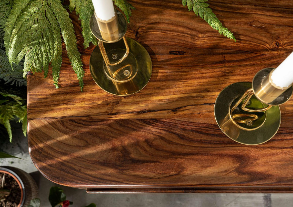 KOMMODE Sheesham 100x37x111 walnuss gewachst TORONTO #238 - Walnussfarben, Holzwerkstoff (100/111/37cm) - Massivmoebel24