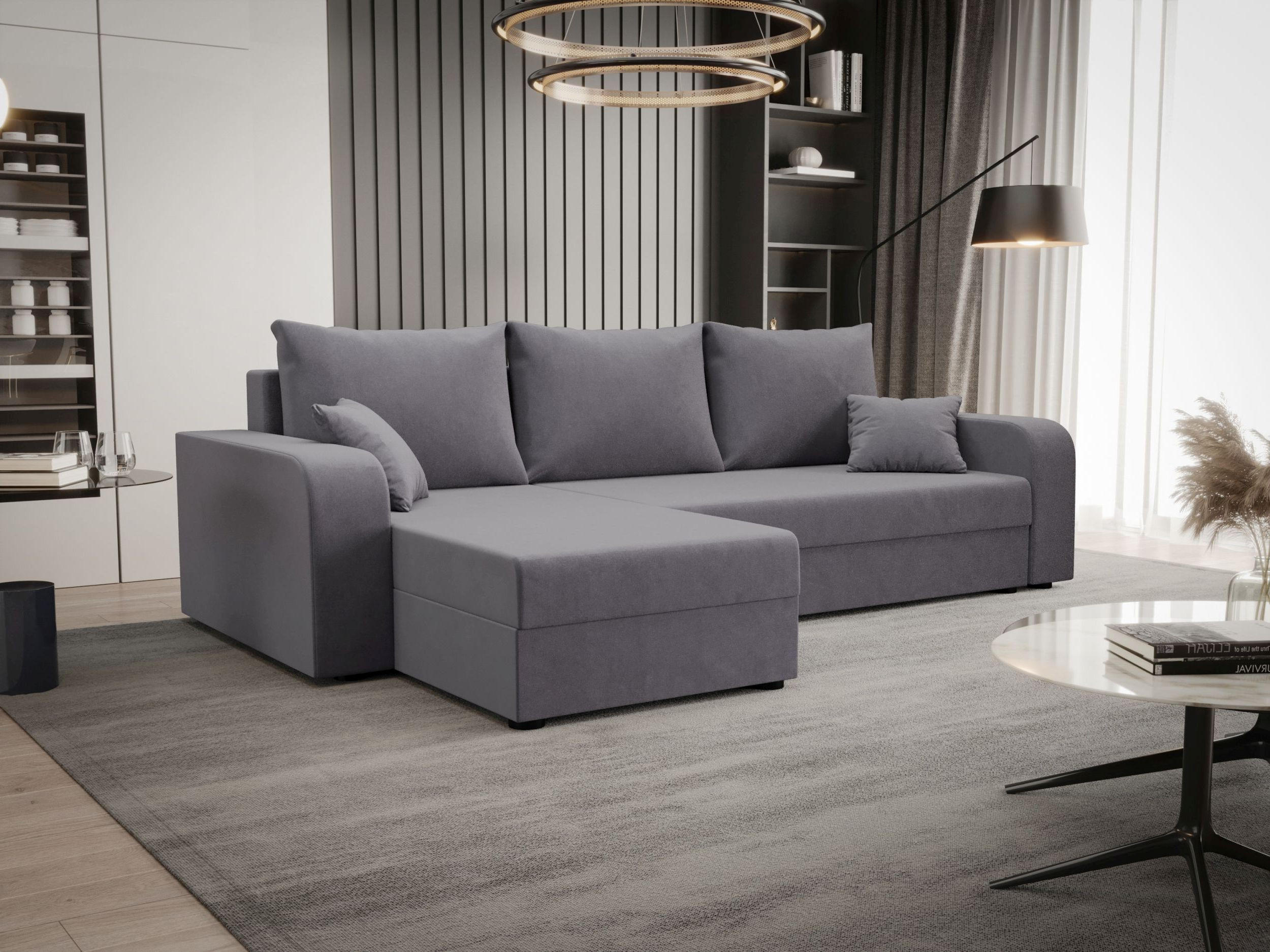 ECKSOFA HEWLET L BIS Itaka 50 Links mit Schlaffunktion - Grau, Textil (240/140cm) - Bedante