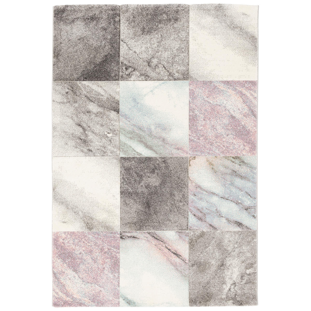 DESIGNER TEPPICH MAUI PASTELL MARMOR OPTIK - Rosa/Grau, Textil (140/200cm) - Pergamon