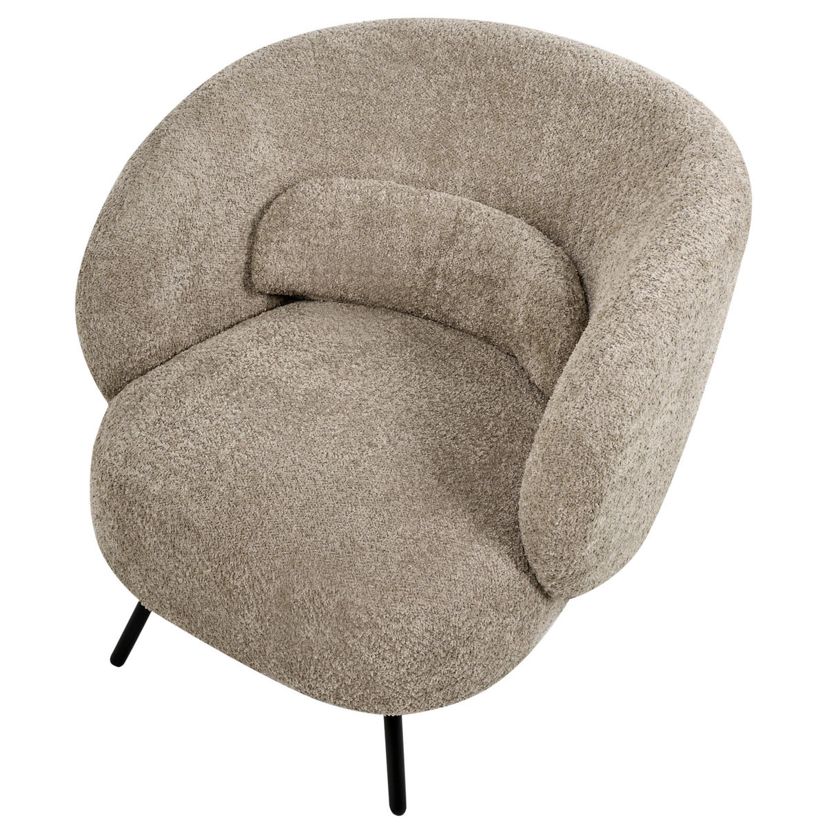 SESSEL Taupe Makela - Taupe/Schwarz, Textil (75/72/74cm) - Beliani