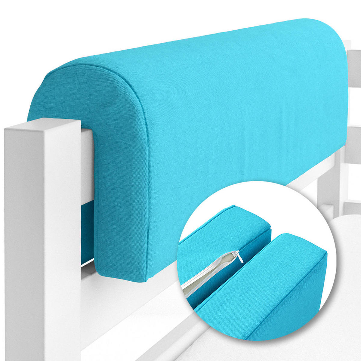 BETTUMRANDUNG Türkis 70 x 20 cm - Türkis, Textil (70/20/14cm) - VitaliSpa