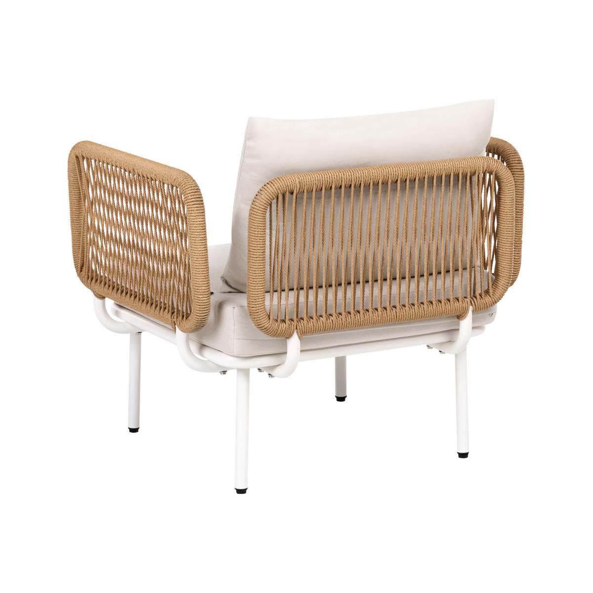 GARTENSESSEL Hellbeige Baucina - Beige/Weiß, Metall (77/75/68cm) - Beliani