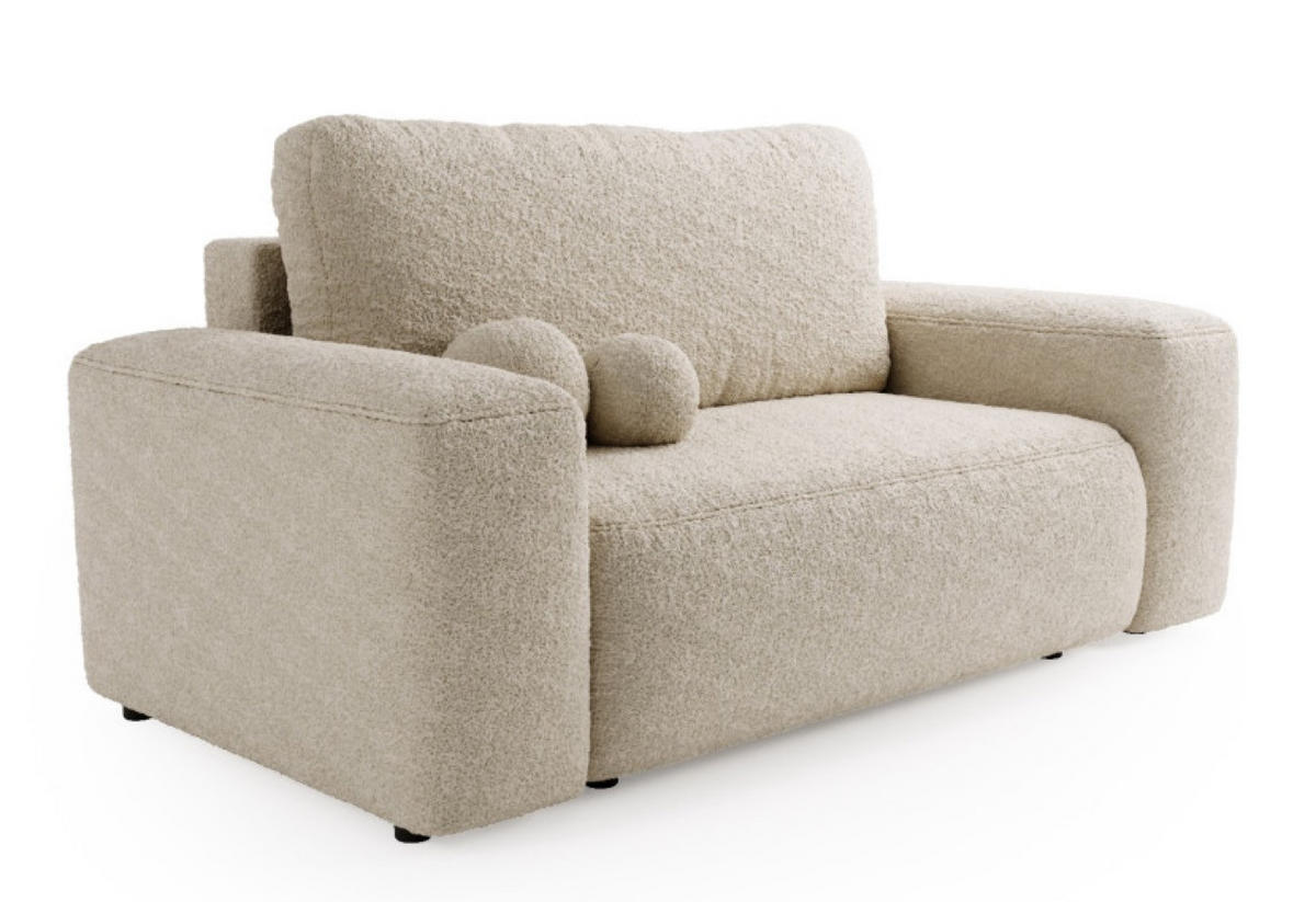 SOFA Hellbeige ILO Mit Schlaffunktion Und Bettkasten - Beige, Textil (190/94/110cm) - Sepro Meble
