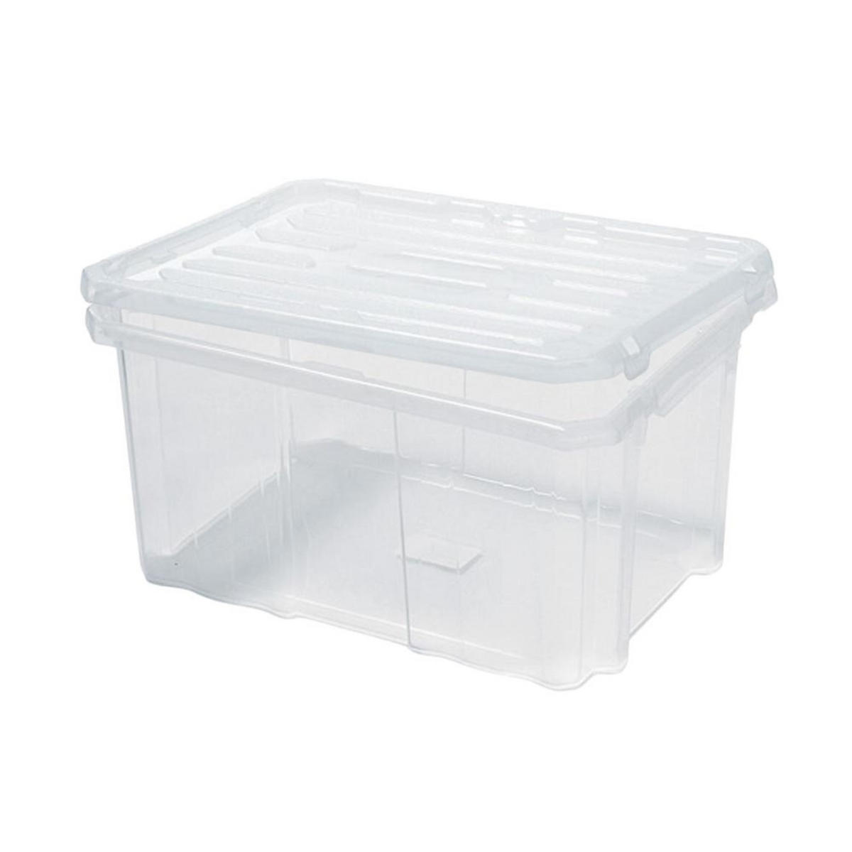 AUFBEWAHRUNGSBOX 5er-Set mehrzweck mit Deckel Transparent HxBxT 20x40x30cm22 Liter - Transparent, Kunststoff (40/20/30cm) - PROREGAL