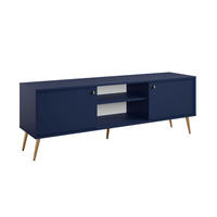 LOWBOARD Rose marineblau 156 / 40,5 / 54cm - Blau/Goldfarben, Holzwerkstoff/Metall (156/54/40.5cm) - Feldmann-Wohnen