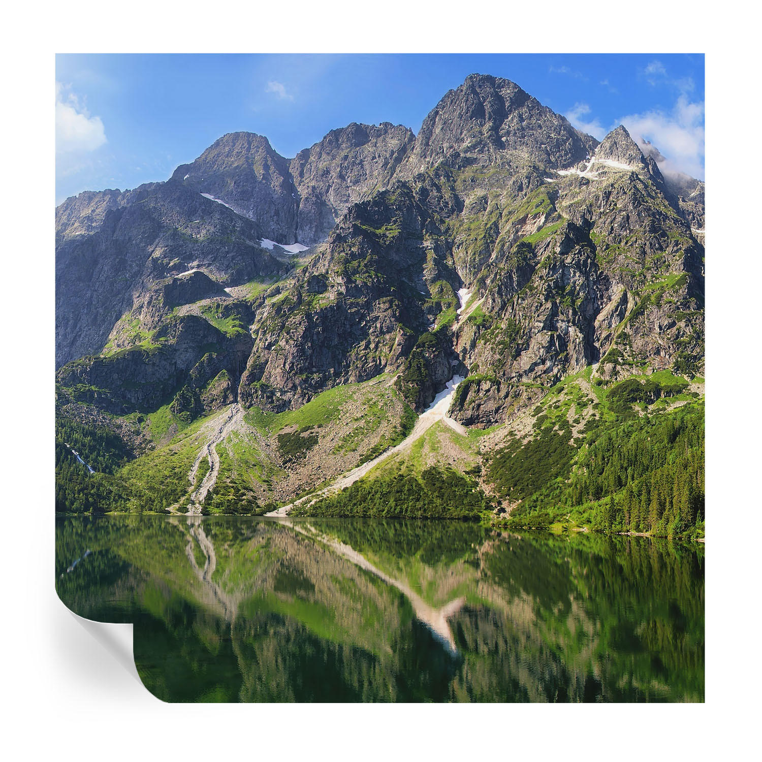 FOTOTAPETE 250x250 cm - Malerische Berge - Blau, Textil (250/250cm) - Wallfluent