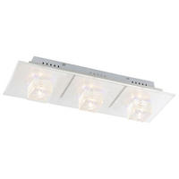 LED DECKENLEUCHTE Metall Silber ARCTIC - Silberfarben, Glas (59.5/20.5/12.5cm) - Globo Lighting