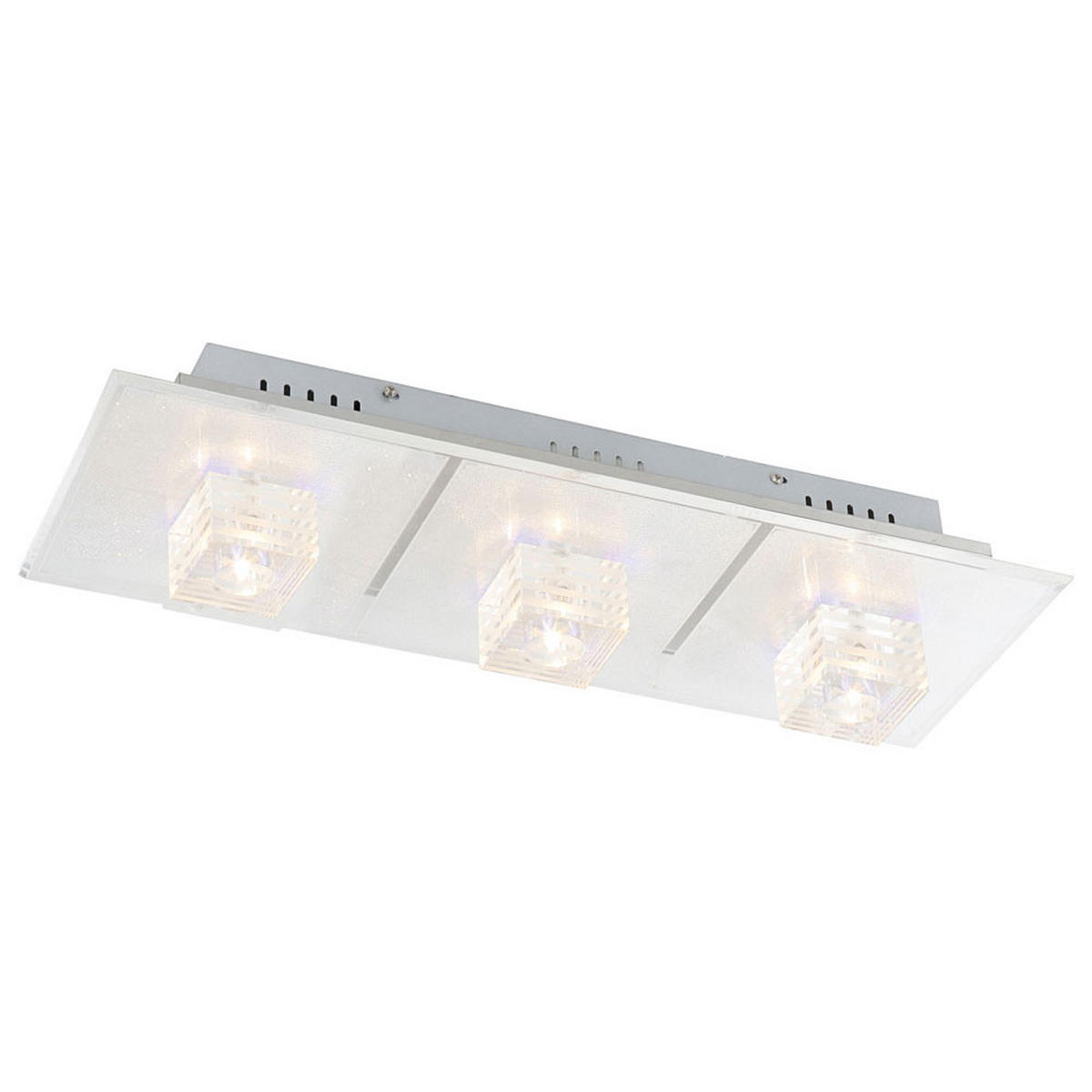 LED DECKENLEUCHTE Metall Silber ARCTIC - Silberfarben, Glas (59.5/20.5/12.5cm) - Globo Lighting