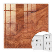 SCHLÜSSELBOX Weiß 30x30 cm – Türöffnung nach rechts - Holzstruktur - Braun, Metall (30/30/5cm) - TULUP