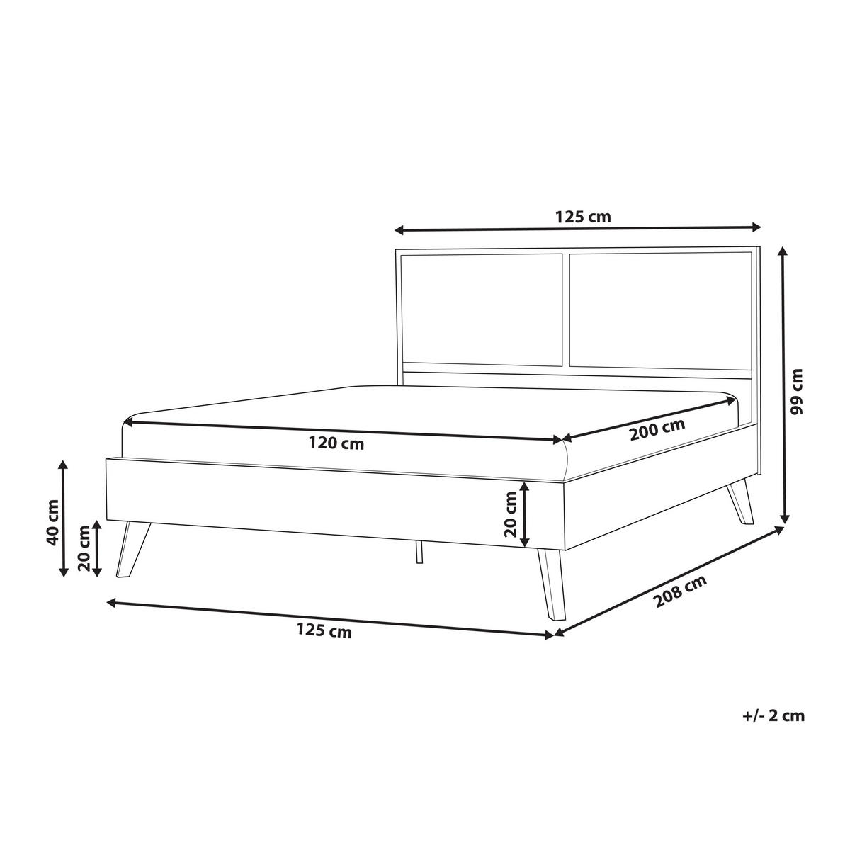 POSTEL s roštem 120/200 cm Faserplatte, PE Ratan Světle hnědá Monpazier - světle hnědá, přírodní materiály (120/200cm) - Beliani
