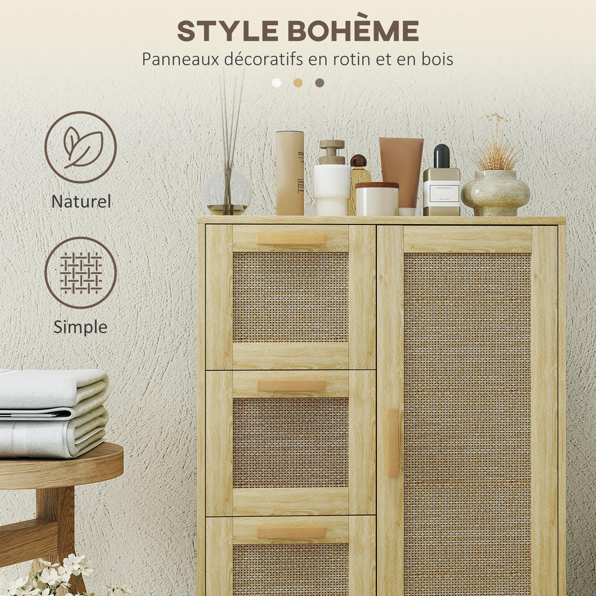 BADEZIMMERSCHRANK DE-17318 - Eichefarben, Holzwerkstoff (30/82/55cm) - ComfortXL