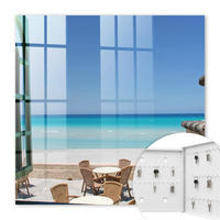 SCHLÜSSELBOX Weiß 30x30 cm – Türöffnung nach rechts - Erholung am Meer - Blau, Metall (30/30/5cm) - TULUP