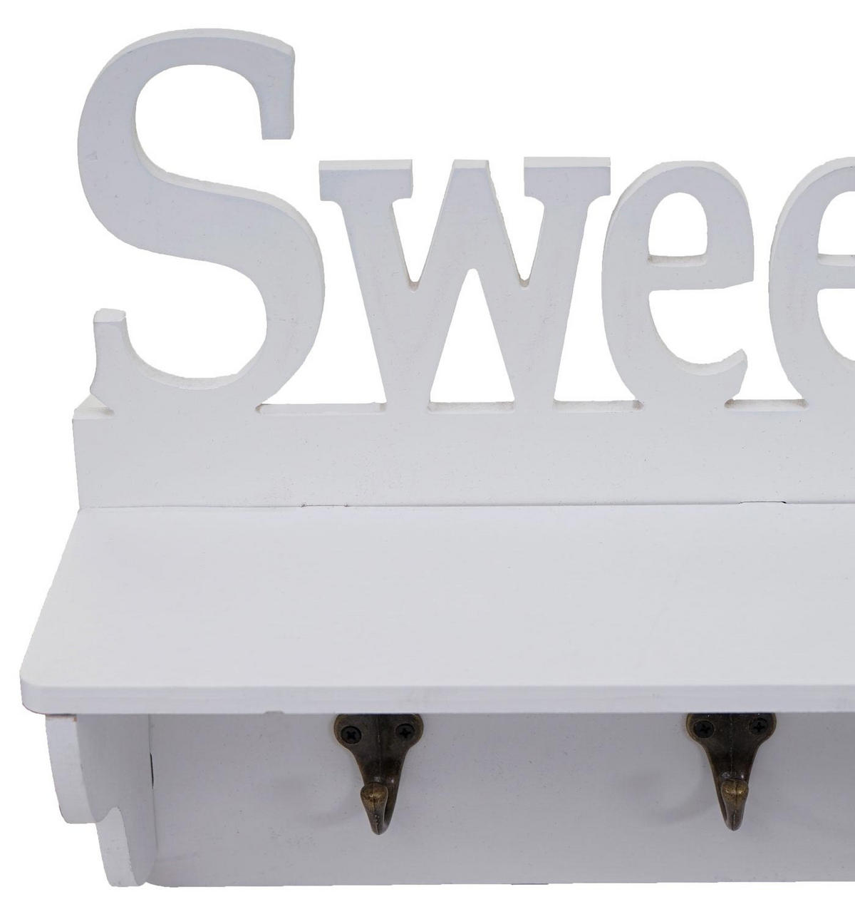 WANDGARDEROBE SWEET HOME 4 HAKEN Reinweiß - Weiß, Holz (60/30/13cm) - MCW
