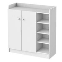 SCHUHSCHRANK mit 4 offenen Fächern 83 x 30 x 90 cm Holz Weiß - Weiß, Holzwerkstoff (30/90/83cm) - Beauniv