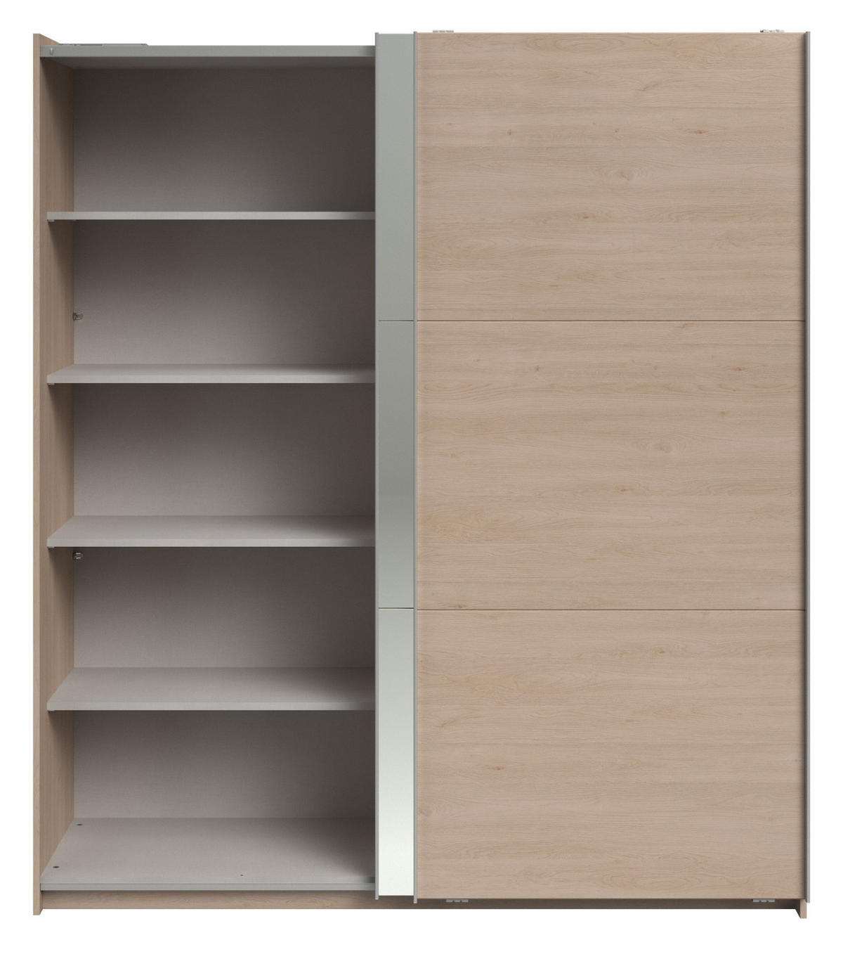 KLEIDERSCHRANK Eiche Jackson 178 cm, Schwebetürenschrank 2-türig mit Spiegel und Soft-Close - Eichefarben, Glas/Holzwerkstoff (178/203/59cm) - Parisot Meuble