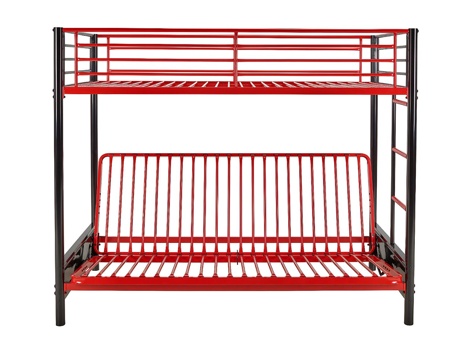 HOCHBETT - 1 Person - Metall - Schwarz, Rot - - Hellrot/Schwarz, Metall - Vente-Unique