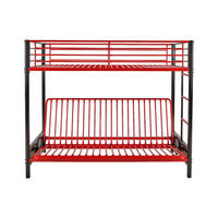 HOCHBETT - 1 Person - Metall - Schwarz, Rot - - Hellrot/Schwarz, Metall - Vente-Unique