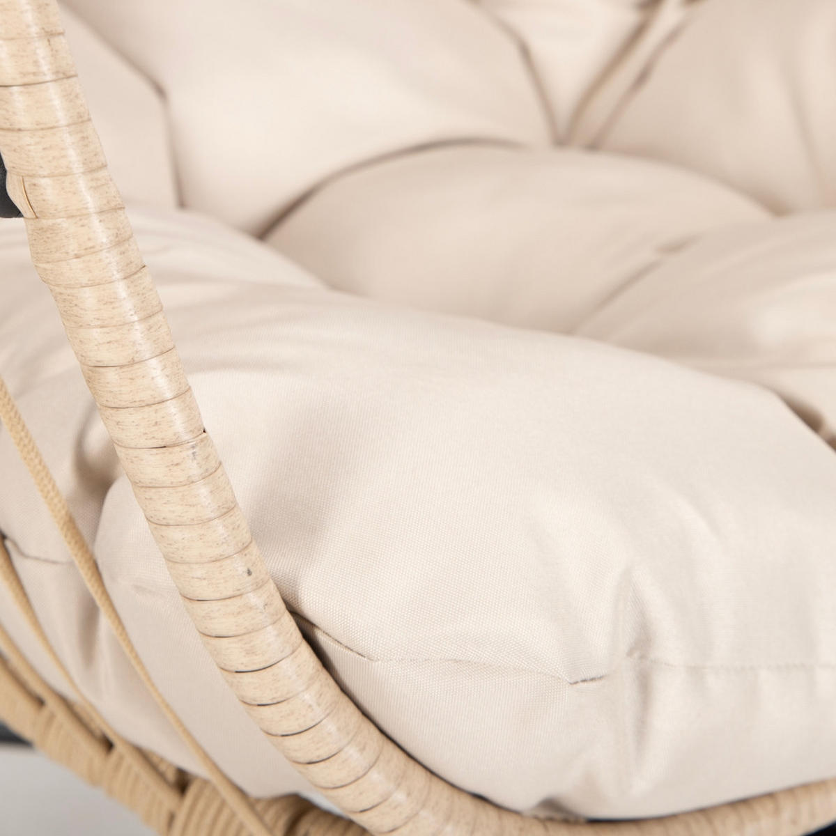 FALTBARER HÄNGESESSEL LOMA - Beige, 1-Sitzer - Beige, Kunststoff (86/118/72cm) - Home Deluxe