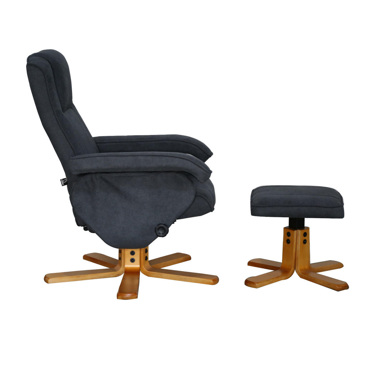 RELAXSESSEL CHARLES Stoffbezug Dunkelgrau - Anthrazit, Textil (75/95/68cm) - SVITA