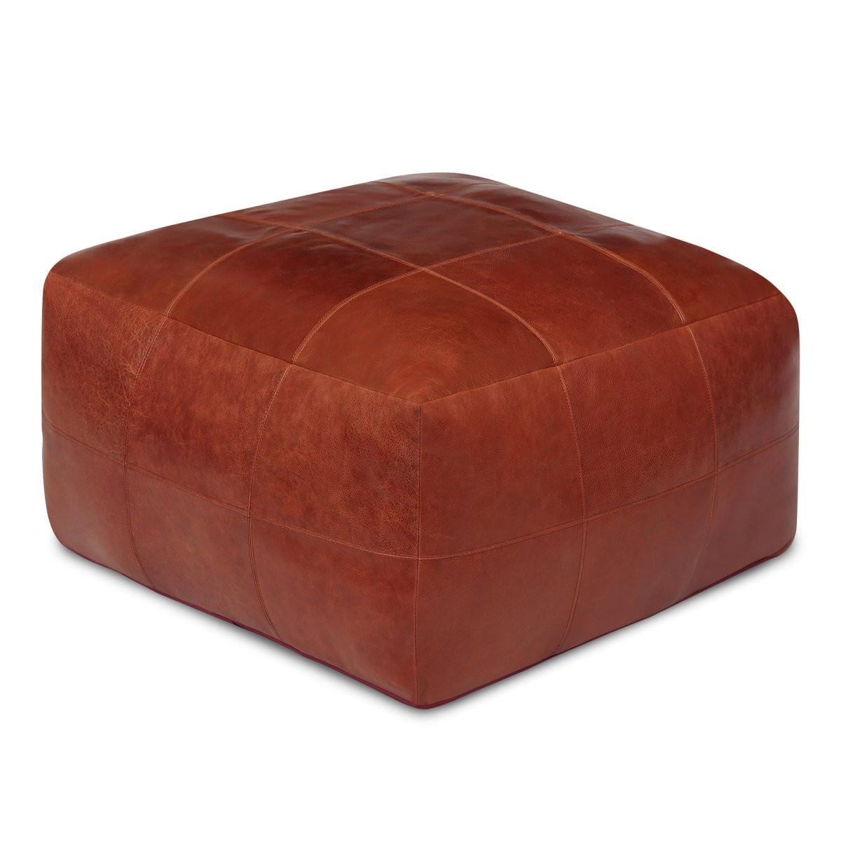 POUF 60/60/45 cm Echtleder Braun - Braun, Leder (60/45/60cm) - Furnhouse