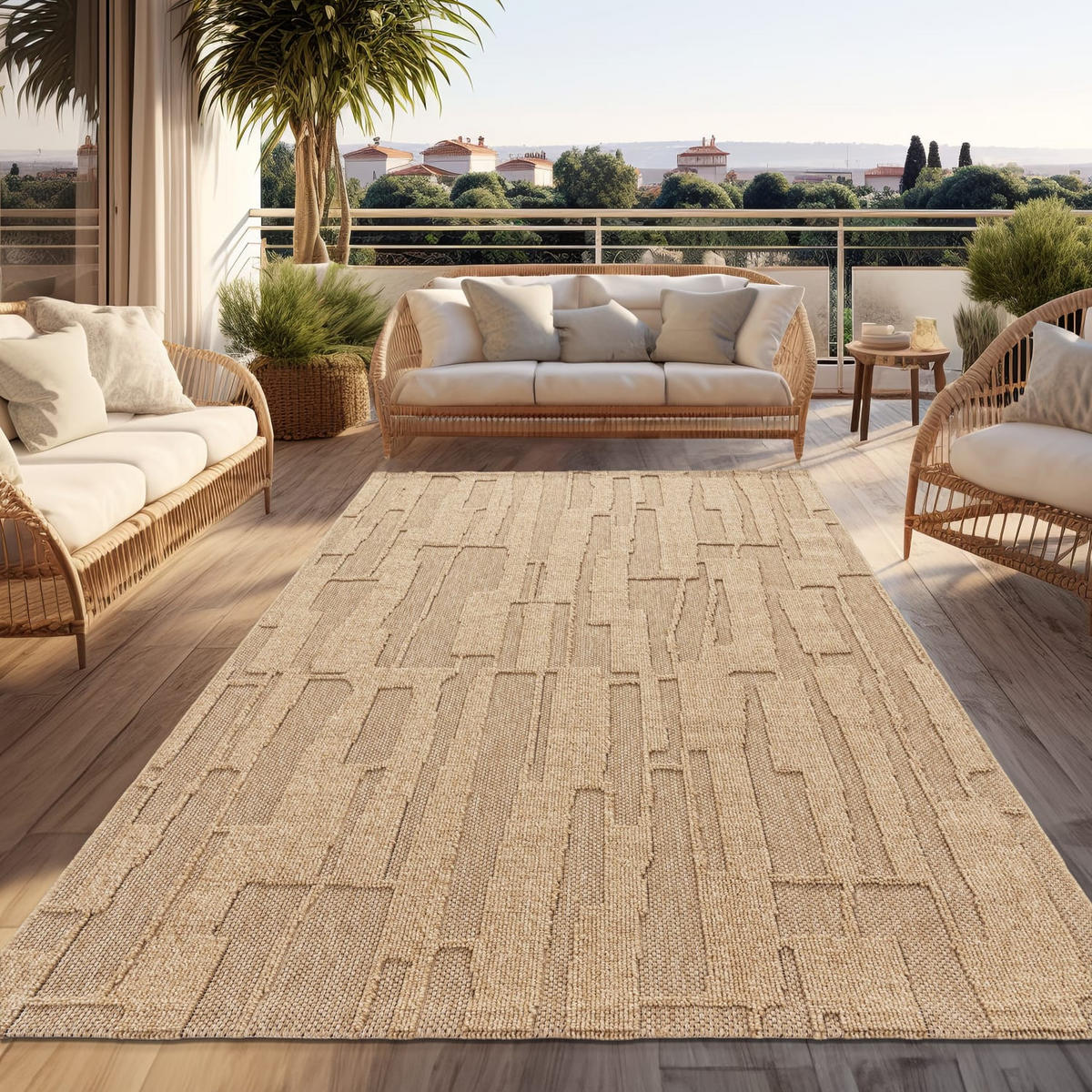 OUTDOORTEPPICH 200/280 cm Berlin 543 - Beige, Kunststoff (200/280cm) - Paco Home